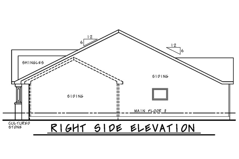 Architectural House Design - Exterior - Other Elevation 1 for Farmhouse House Plan #20-2446 - 2 bed, 2 bath