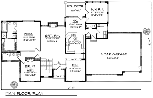 European Floor Plan - Main Floor Plan #70-820