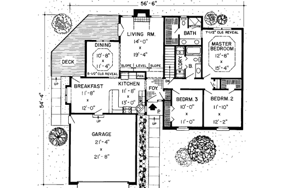 Floor Plan - Main Floor for Traditional House Plan #312-290 - 3 bed, 2 bath