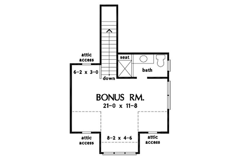 Home Plan - Floor Plan - Upper Floor for Cottage House Plan #929-1083 - 3 bed, 2 bath