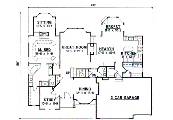 European Floor Plan - Main Floor Plan #67-698