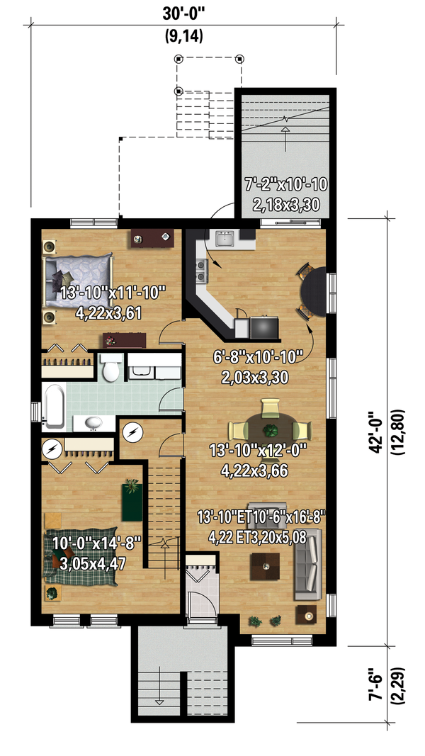 Contemporary Floor Plan - Lower Floor Plan #25-4356