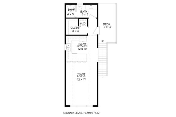 Floor Plan - Upper Floor for Country House Plan #932-291, 1.5 bath