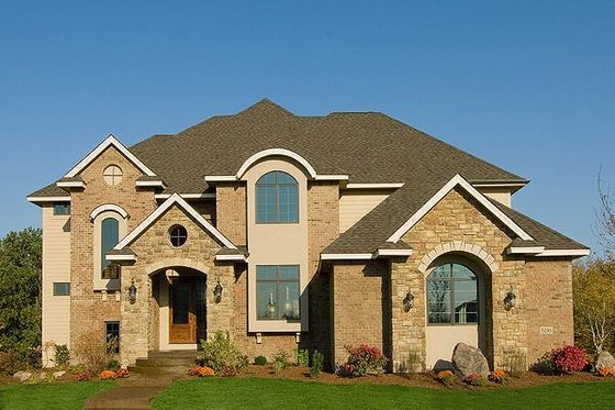 Exterior - Front Elevation 3 for European House Plan #56-602 - 5 bed, 6 bath