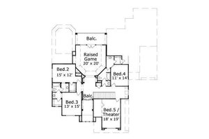 Floor Plan - Upper Floor for European House Plan #411-612 - 6 bed, 4.5 bath