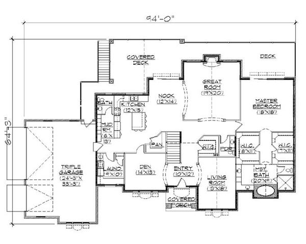 Traditional Floor Plan - Main Floor Plan #5-322