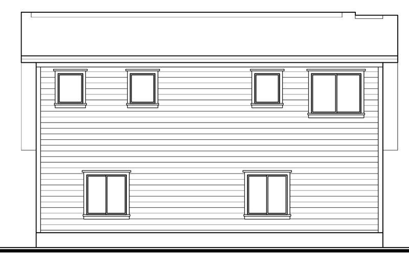 House Blueprint - Exterior - Rear Elevation for Farmhouse House Plan #1073-43 - 2 bed, 1 bath