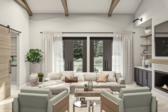 Interior - Family Room 1 for Barndominium House Plan #455-622 - 3 bed, 2.5 bath