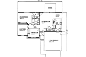 Floor Plan - Main Floor for Ranch House Plan #116-202 - 3 bed, 2 bath