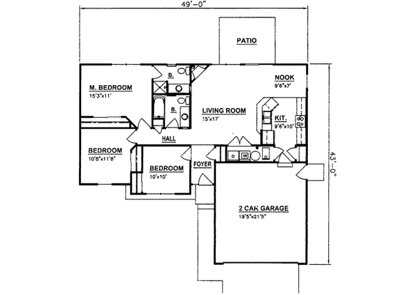 Ranch Floor Plan - Main Floor Plan #116-202