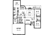 European Style House Plan - 3 Beds 2 Baths 1691 Sq/Ft Plan #16-267 