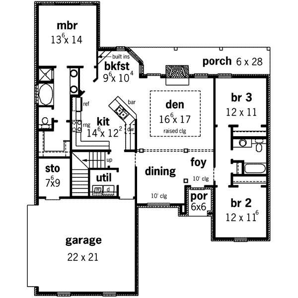 European Floor Plan - Main Floor Plan #16-267
