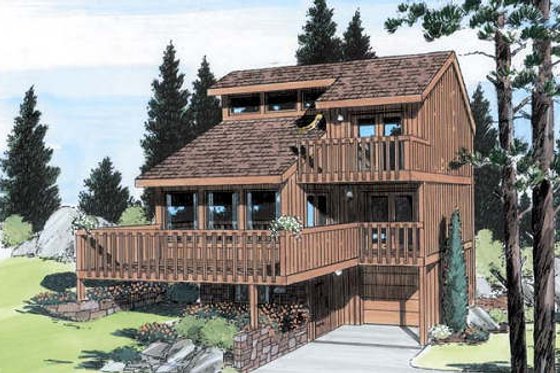 Exterior - Front Elevation for Modern House Plan #312-571 - 3 bed, 2 bath