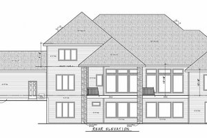 Exterior - Rear Elevation for Craftsman House Plan #20-2337 - 3 bed, 3.5 bath