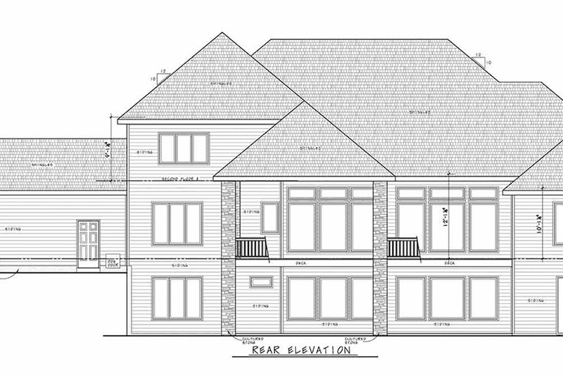 Home Plan - Exterior - Rear Elevation for Craftsman House Plan #20-2337 - 3 bed, 3.5 bath