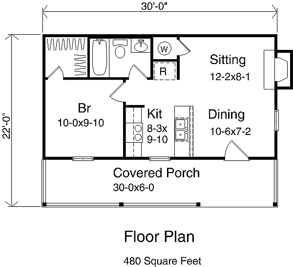 Architectural House Design - Cabin Floor Plan - Main Floor Plan #22-127