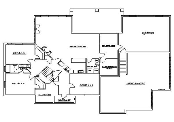 Dream House Plan - Traditional Floor Plan - Lower Floor Plan #5-167