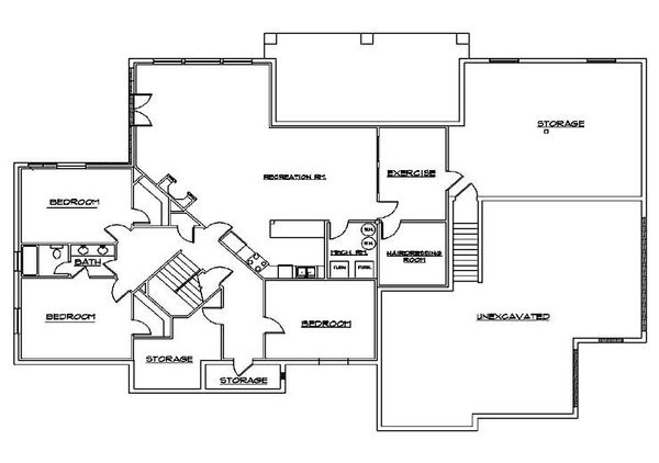 Traditional Floor Plan - Lower Floor Plan #5-167