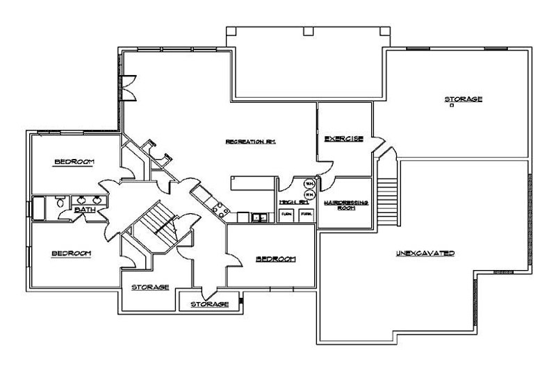 Dream House Plan - Floor Plan - Lower Floor for Traditional House Plan #5-167 - 5 bed, 3.5 bath