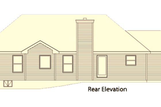 Exterior - Rear Elevation for Country House Plan #22-470 - 3 bed, 2.5 bath