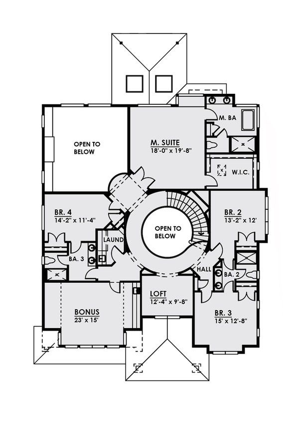 Architectural House Design - Contemporary Floor Plan - Upper Floor Plan #1066-21