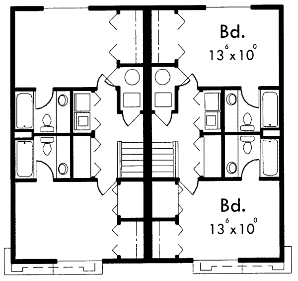 Traditional Floor Plan - Upper Floor Plan #303-361