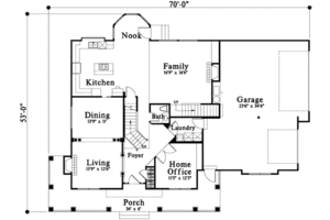 Floor Plan - Main Floor for Traditional House Plan #78-146 - 4 bed, 2.5 bath