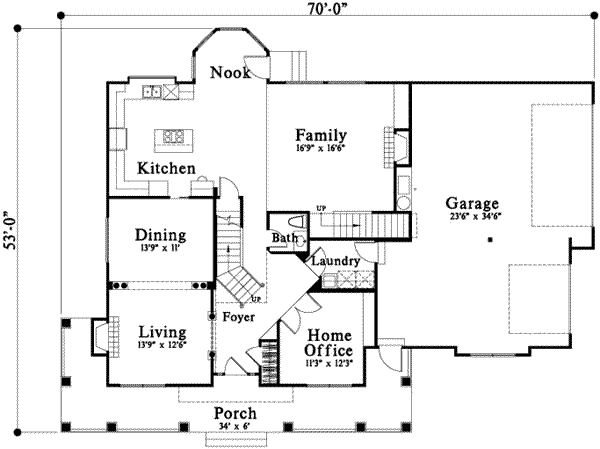 Traditional Floor Plan - Main Floor Plan #78-146