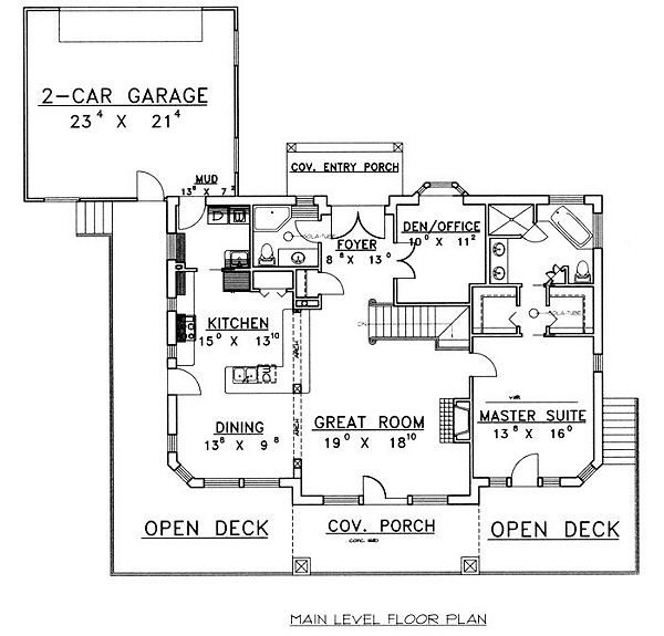 Dream House Plan - Cabin Floor Plan - Main Floor Plan #117-512
