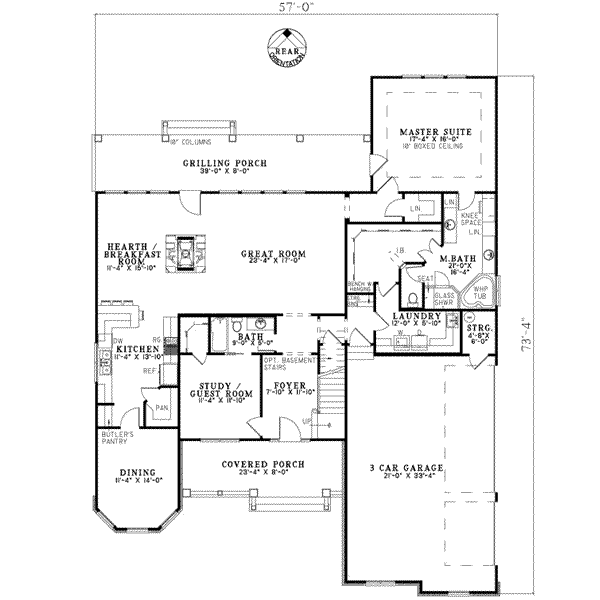House Design - European Floor Plan - Main Floor Plan #17-1170