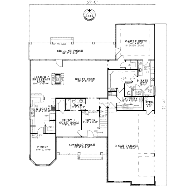 House Plan Design - European Floor Plan - Main Floor Plan #17-1170