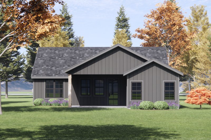 House Design - Exterior - Rear Elevation for Country House Plan #1096-146 - 3 bed, 2 bath