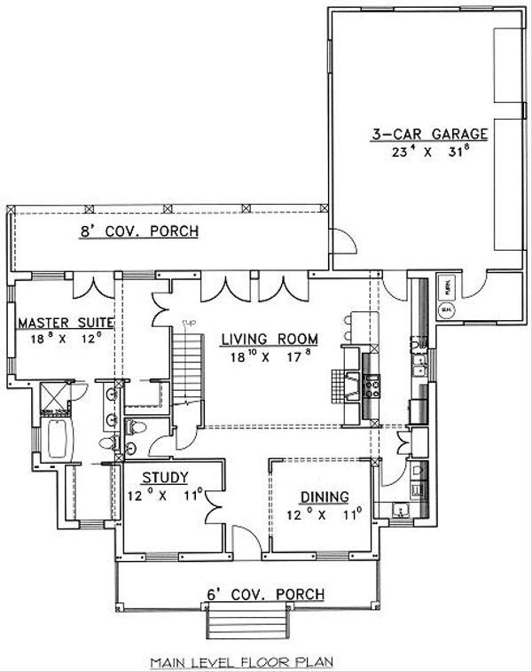 Home Plan - European Floor Plan - Main Floor Plan #117-520