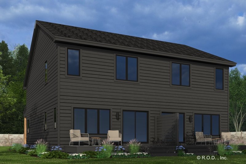 Architectural House Design - Exterior - Rear Elevation for Modern House Plan #51-1317 - 2 bed, 2.5 bath