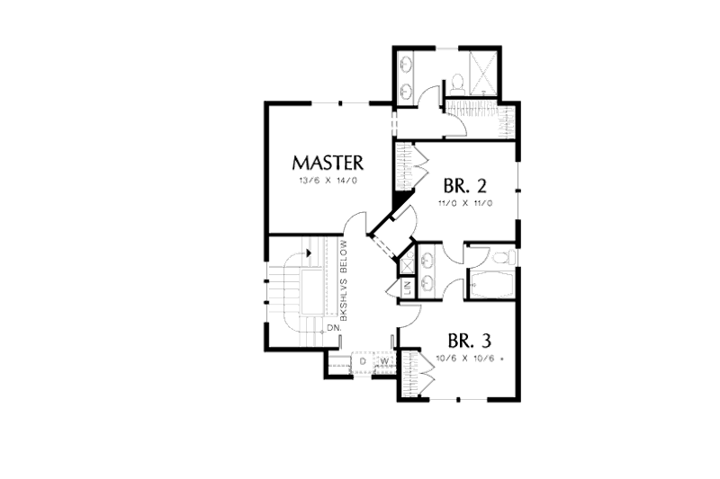 Home Plan - Floor Plan - Upper Floor for Traditional House Plan #48-508 - 3 bed, 2.5 bath