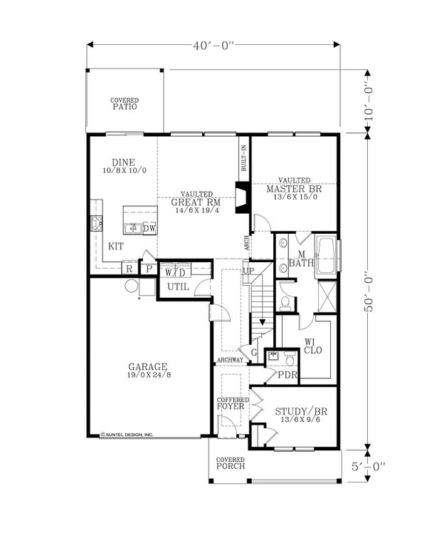 Home Plan - Craftsman Floor Plan - Main Floor Plan #53-698