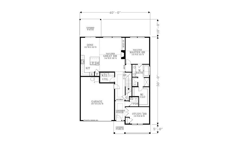 Home Plan - Floor Plan - Main Floor for Craftsman House Plan #53-698 - 3 bed, 2.5 bath