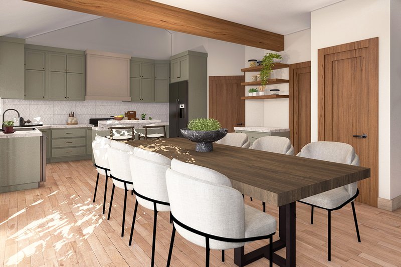 Architectural House Design - Interior - Dining Room for Craftsman House Plan #124-1370 - 3 bed, 2.5 bath