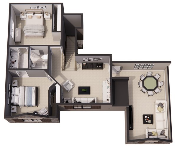 House Plan Design - Floor Plan - Upper Floor 1 for Country House Plan #51-1567 - 3 bed, 2.5 bath