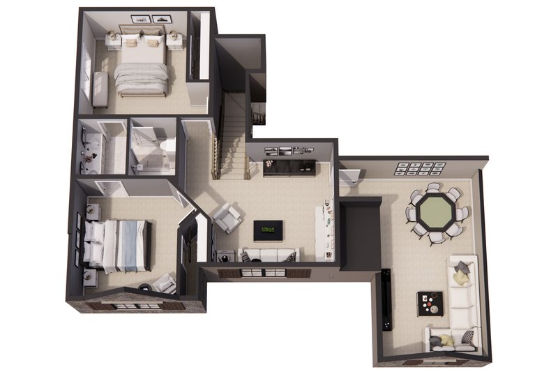 House Plan Design - Floor Plan - Upper Floor 1 for Country House Plan #51-1567 - 3 bed, 2.5 bath