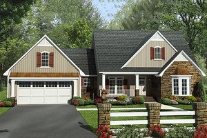 Country Exterior - Front Elevation Plan #21-386