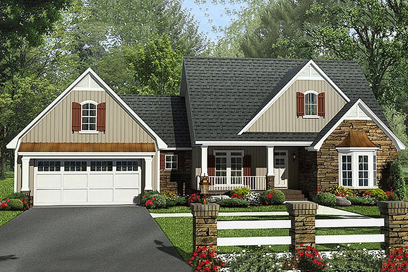 Home Plan - Country Exterior - Front Elevation Plan #21-386