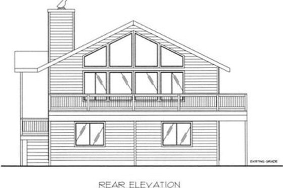 Exterior - Rear Elevation for Traditional House Plan #117-516 - 3 bed, 2.5 bath