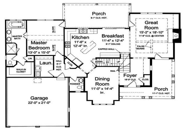 Architectural House Design - European Floor Plan - Main Floor Plan #46-477
