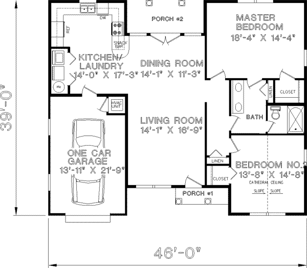 European Floor Plan - Main Floor Plan #44-131