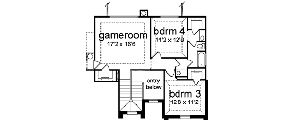 Traditional Floor Plan - Upper Floor Plan #84-171