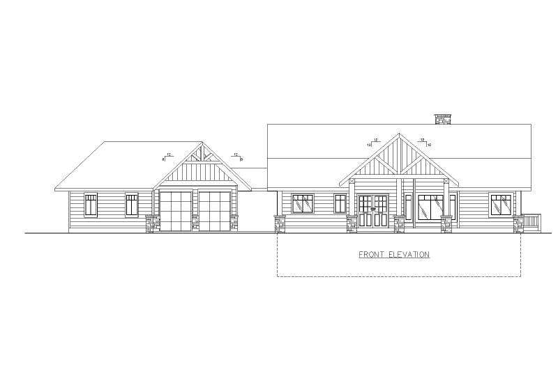 Architectural House Design - Exterior - Front Elevation 3 for Farmhouse House Plan #117-931 - 3 bed, 3.5 bath