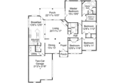 European Style House Plan - 4 Beds 3 Baths 2471 Sq/Ft Plan #37-109 