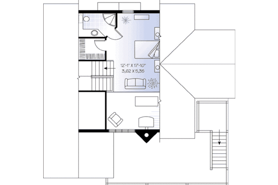 Floor Plan - Upper Floor for Beach House Plan #23-507 - 5 bed, 3.5 bath