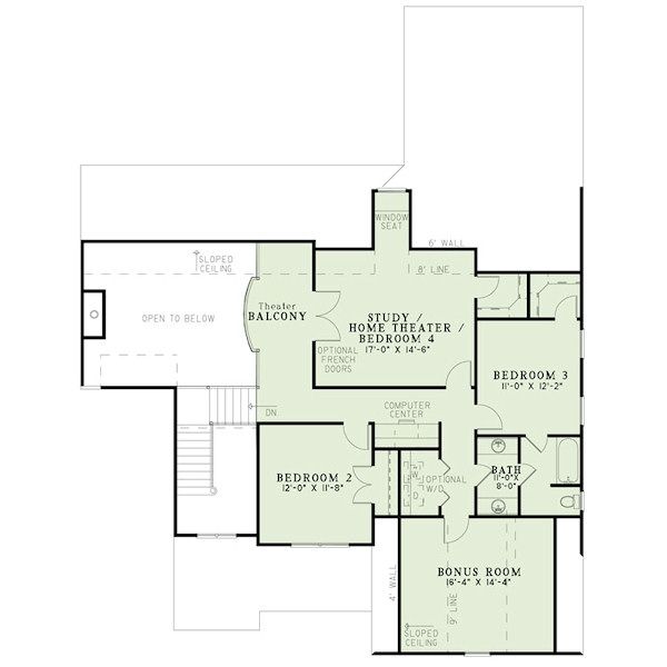 Home Plan - Craftsman Floor Plan - Upper Floor Plan #17-2416